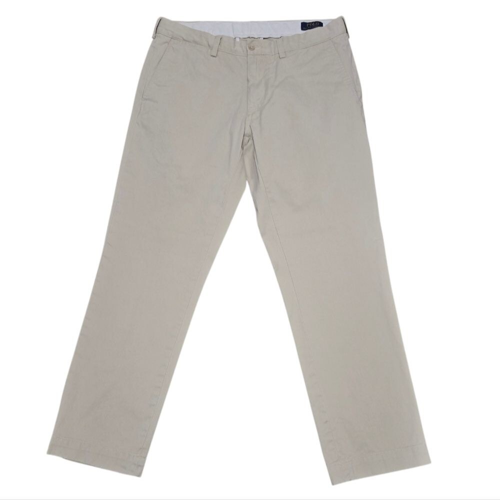Polo Ralph Lauren Men's Tan Khaki Slim Fit Flat-Front Chino Pants 34x30